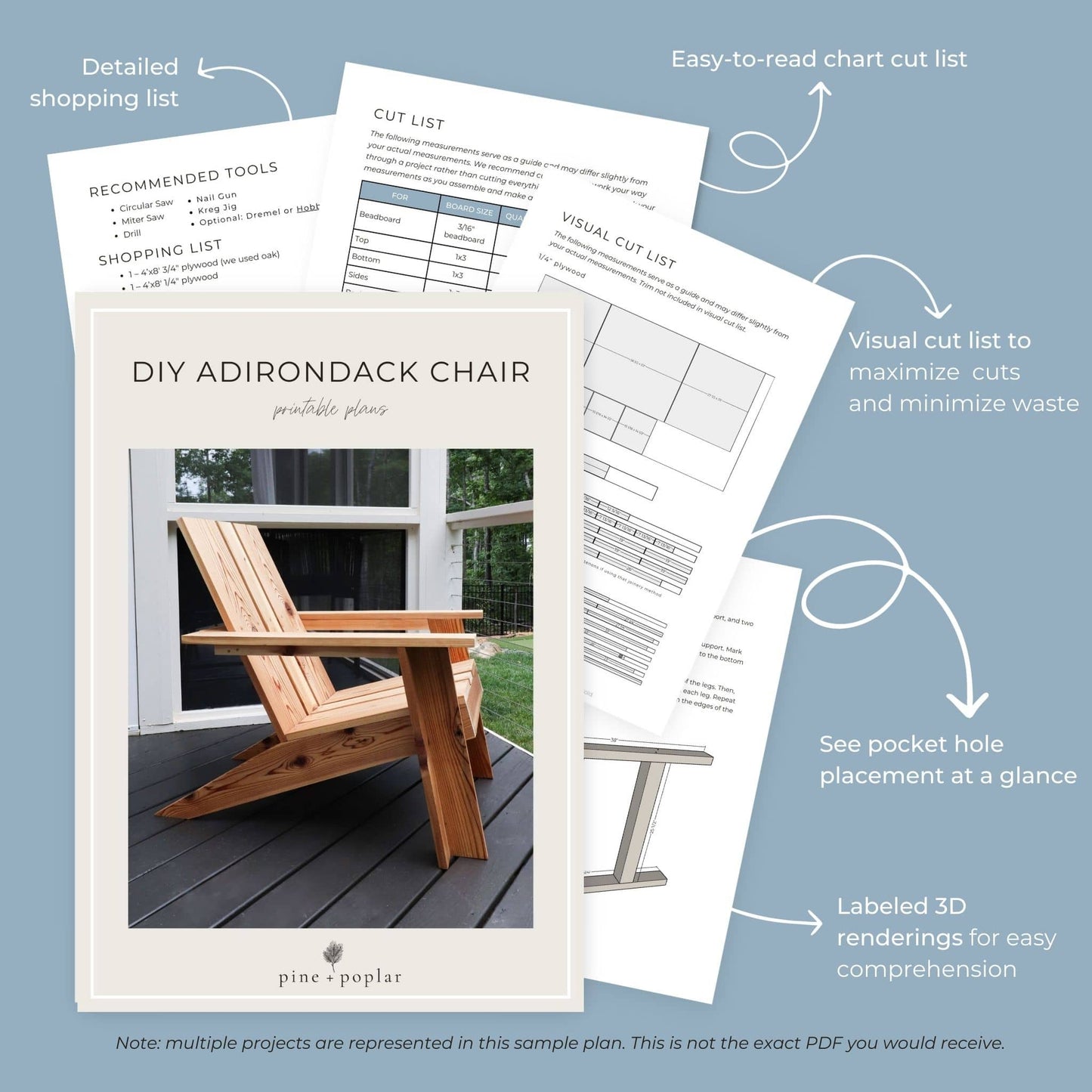 Modern Adirondack Chair Printable Plans