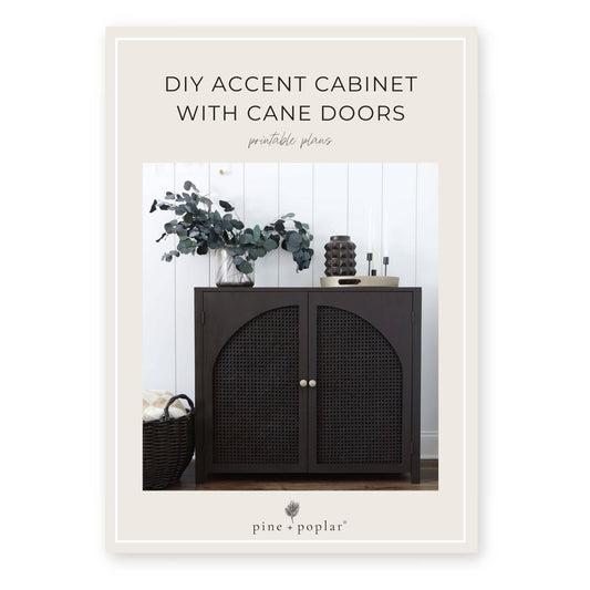 DIY Accent Cabinet with Cane Doors printable plan cover page