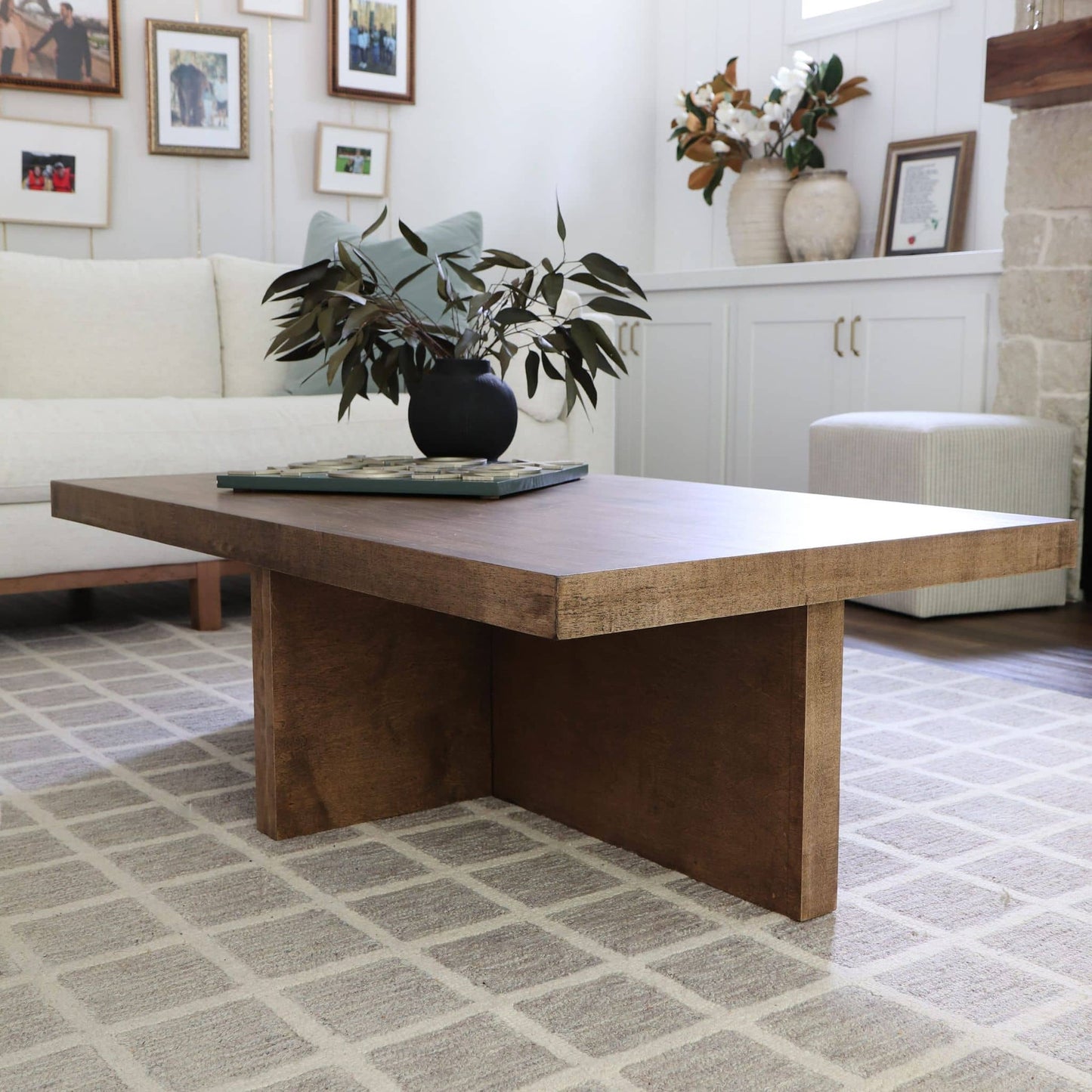 DIY coffee table stained in Dark Walnut
