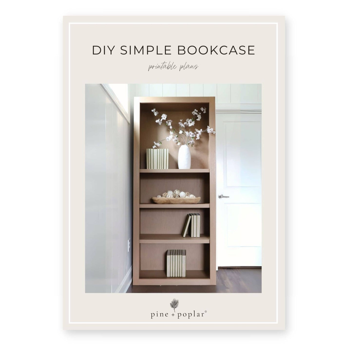 cover photo of DIY simple bookcase printable plans