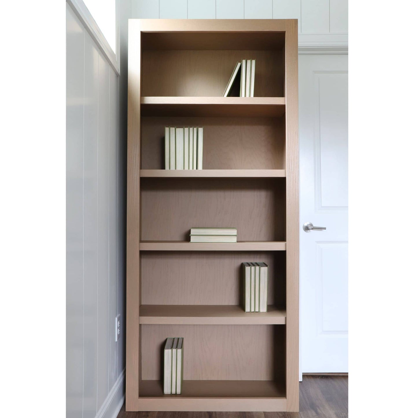 DIY simple bookcase with books displayed on shelf