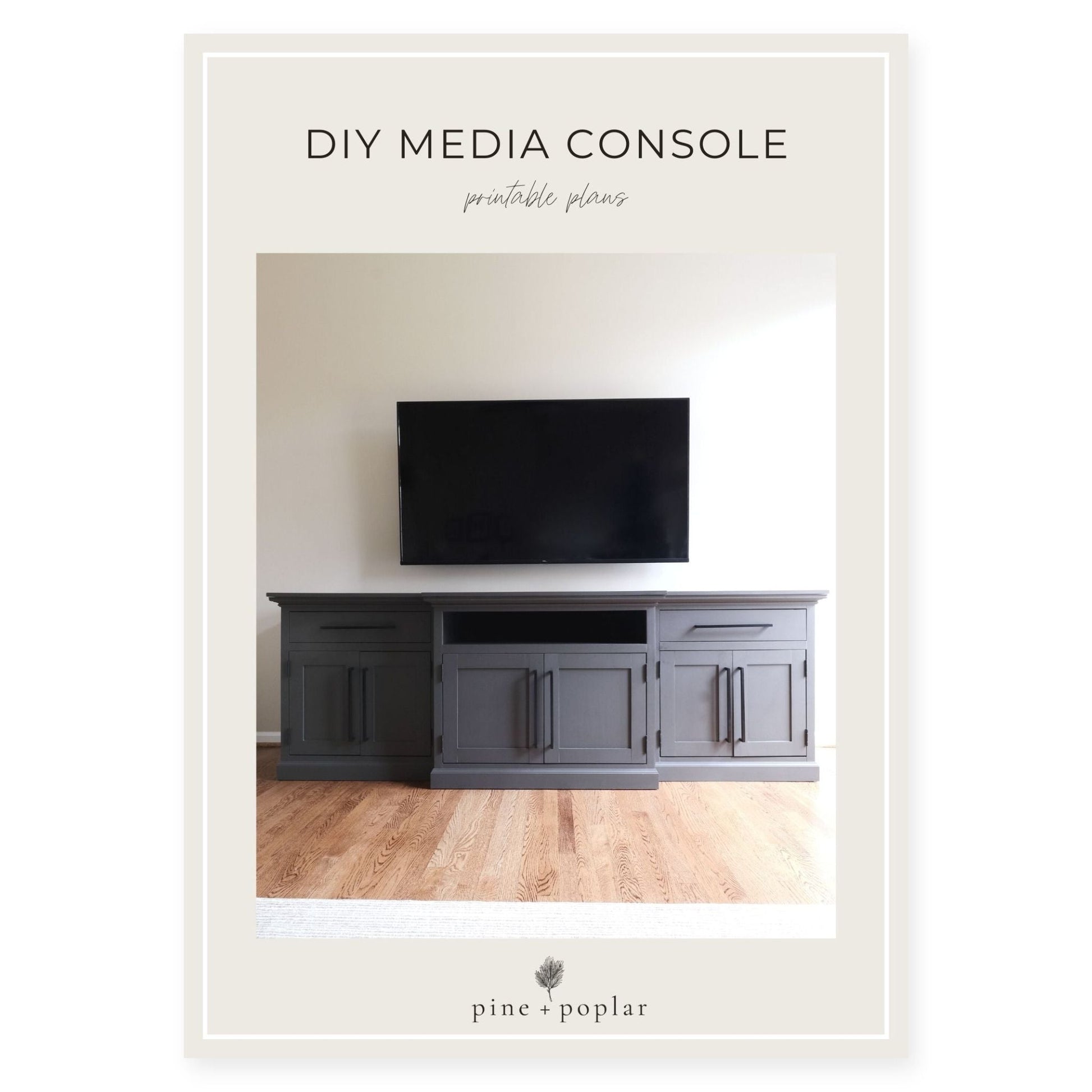A detailed plan for constructing a Large Media Console, providing ample space for your entertainment setup.