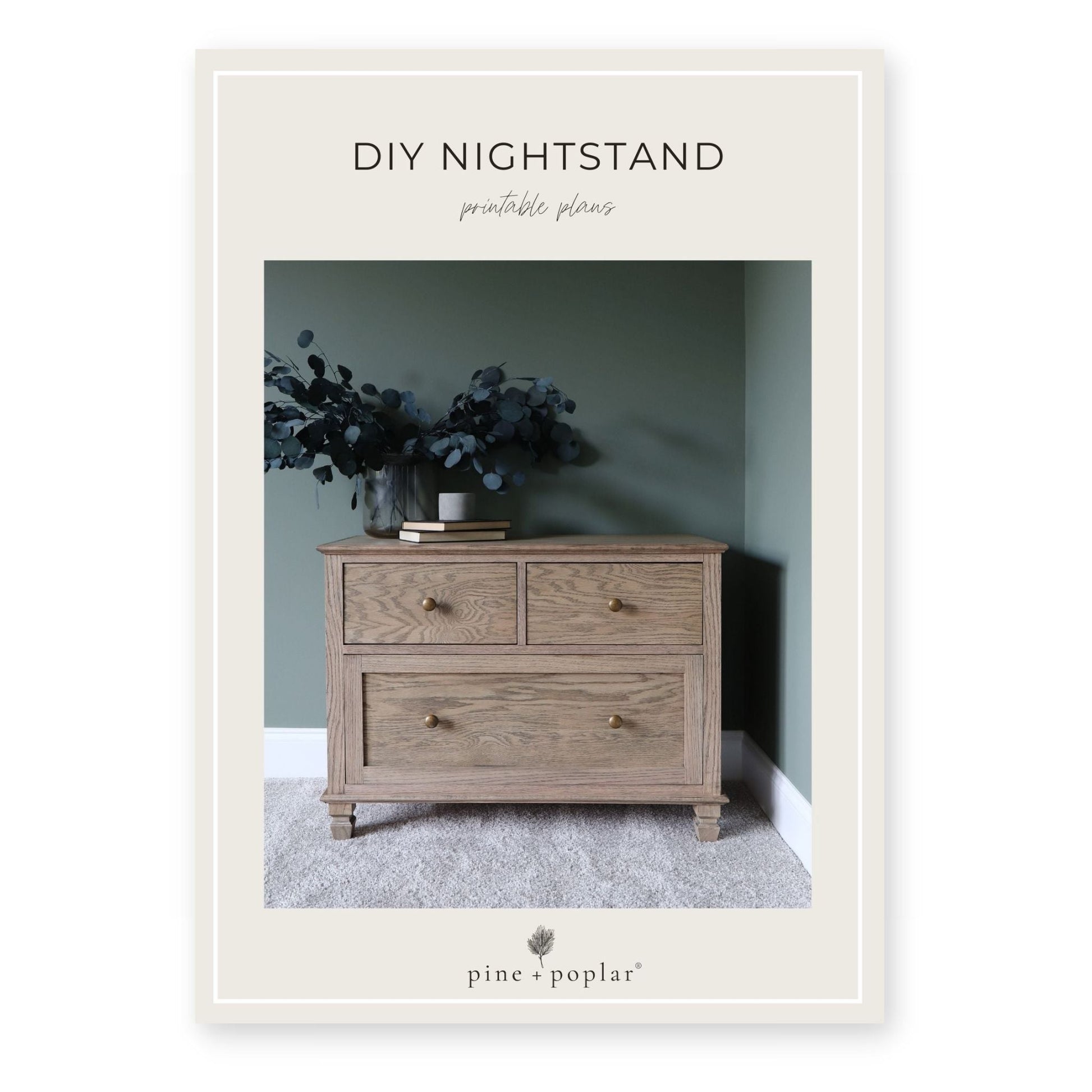 A printable plan for crafting a 3 Drawer Nightstand, perfect for adding functional storage to your bedroom.