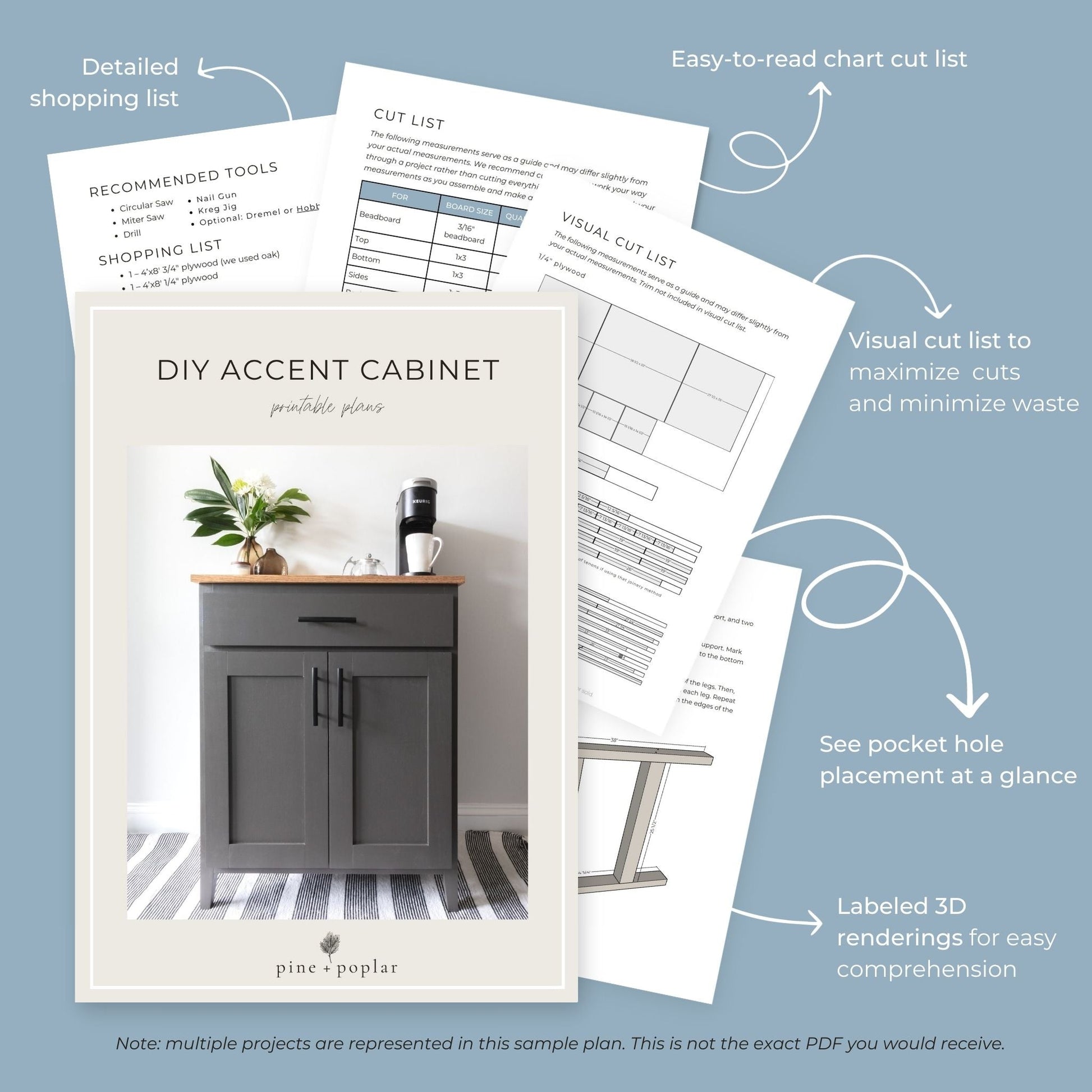 Preview of DIY project plans being viewed on tablet and phone