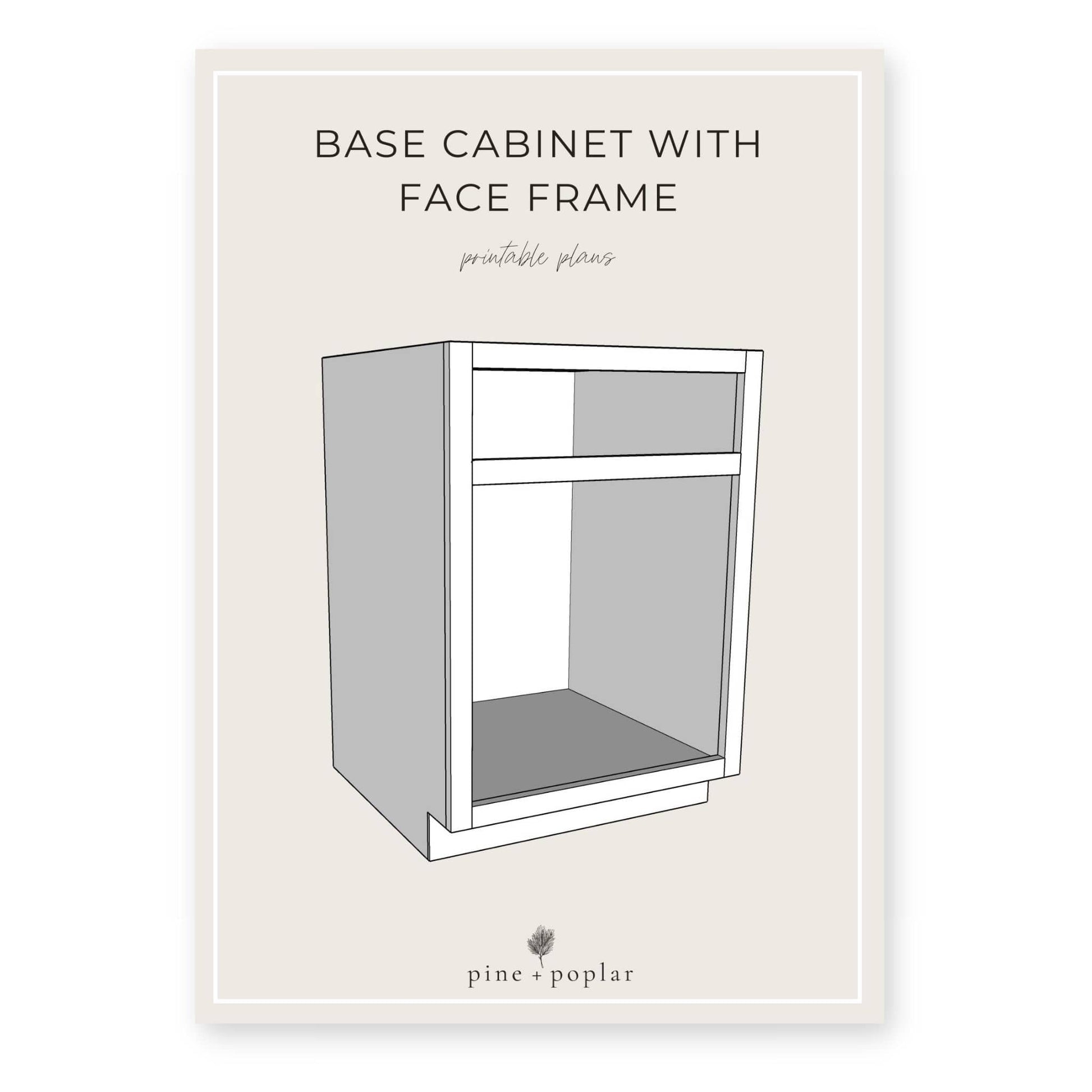 A detailed plan for constructing a Base Cabinet with a Face Frame, suitable for any kitchen or storage space.