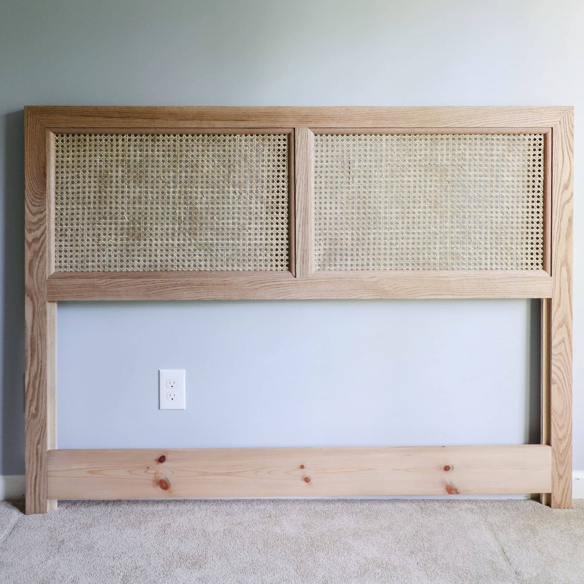 Cane Headboard stained light