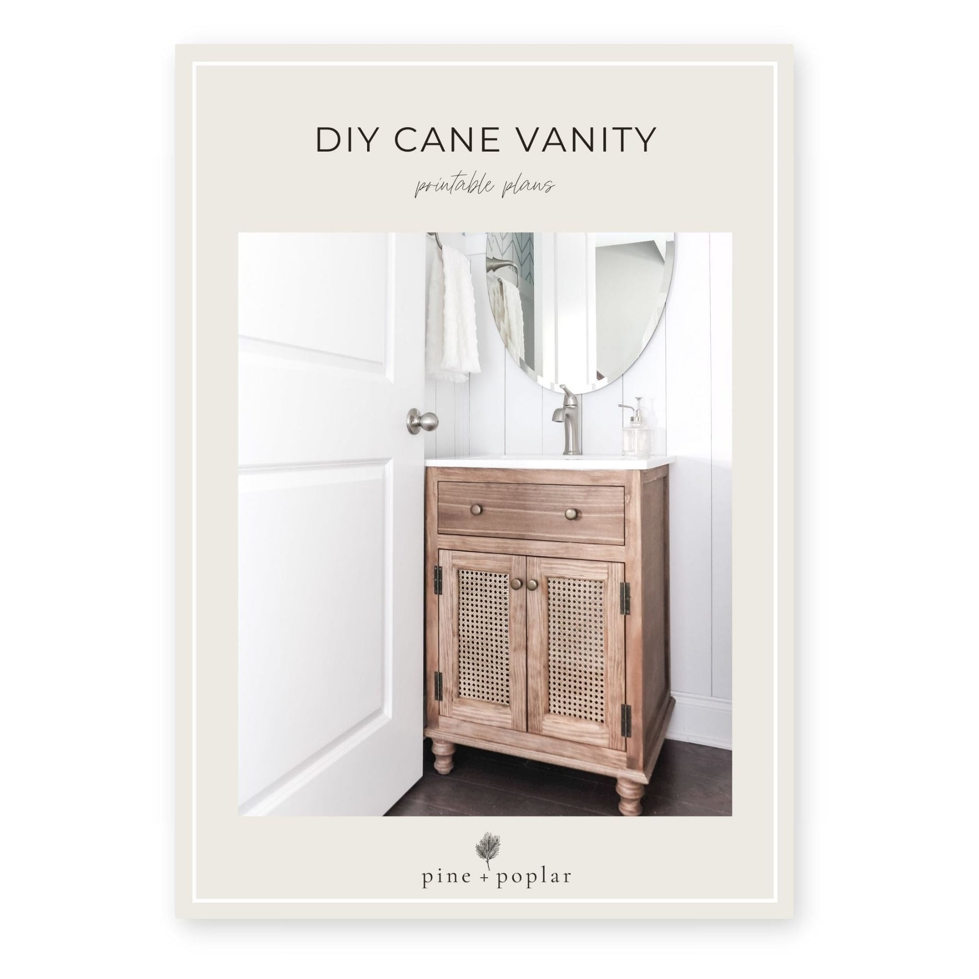 A detailed plan for building a Cane Vanity, perfect for creating a chic and functional makeup station.