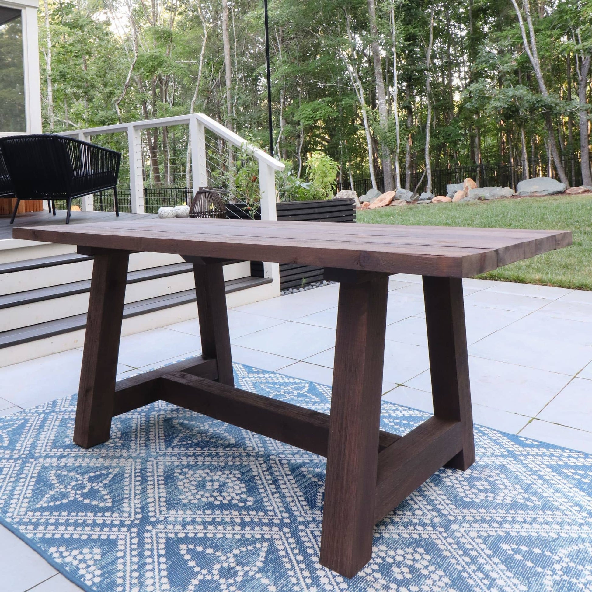 Chunky Dining Table with dark stain