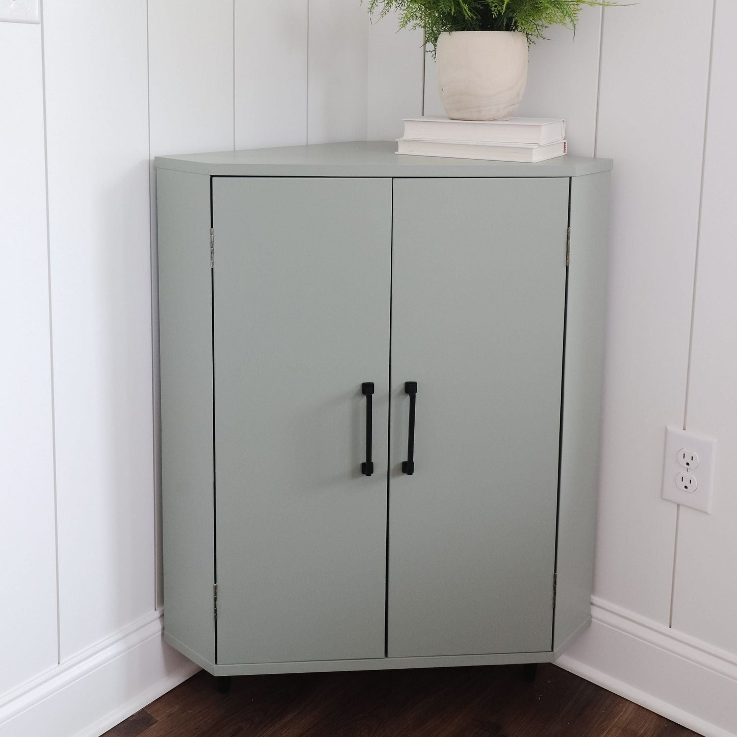 Corner Cabinet painted green