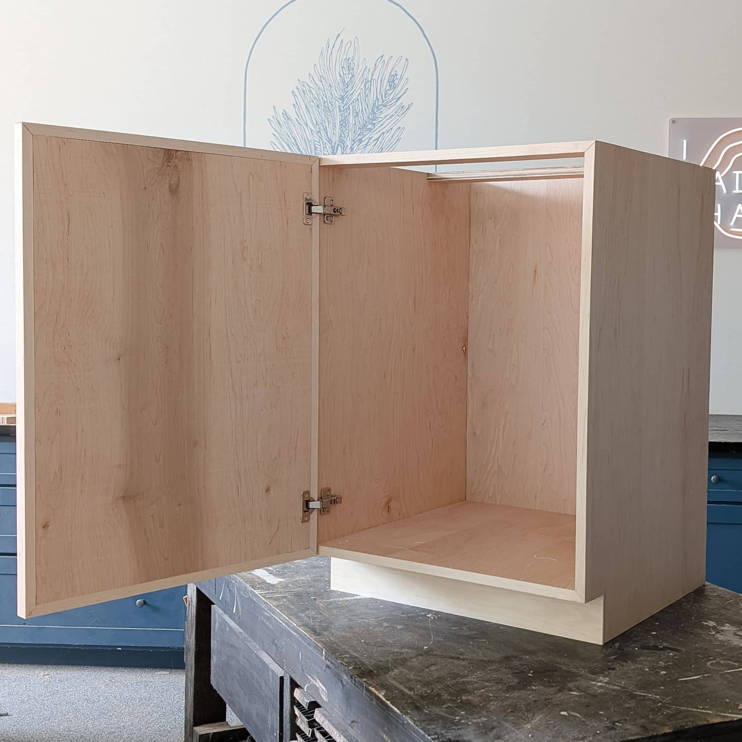 Frameless Base Cabinet with Skinny Shaker Door Printable Plans