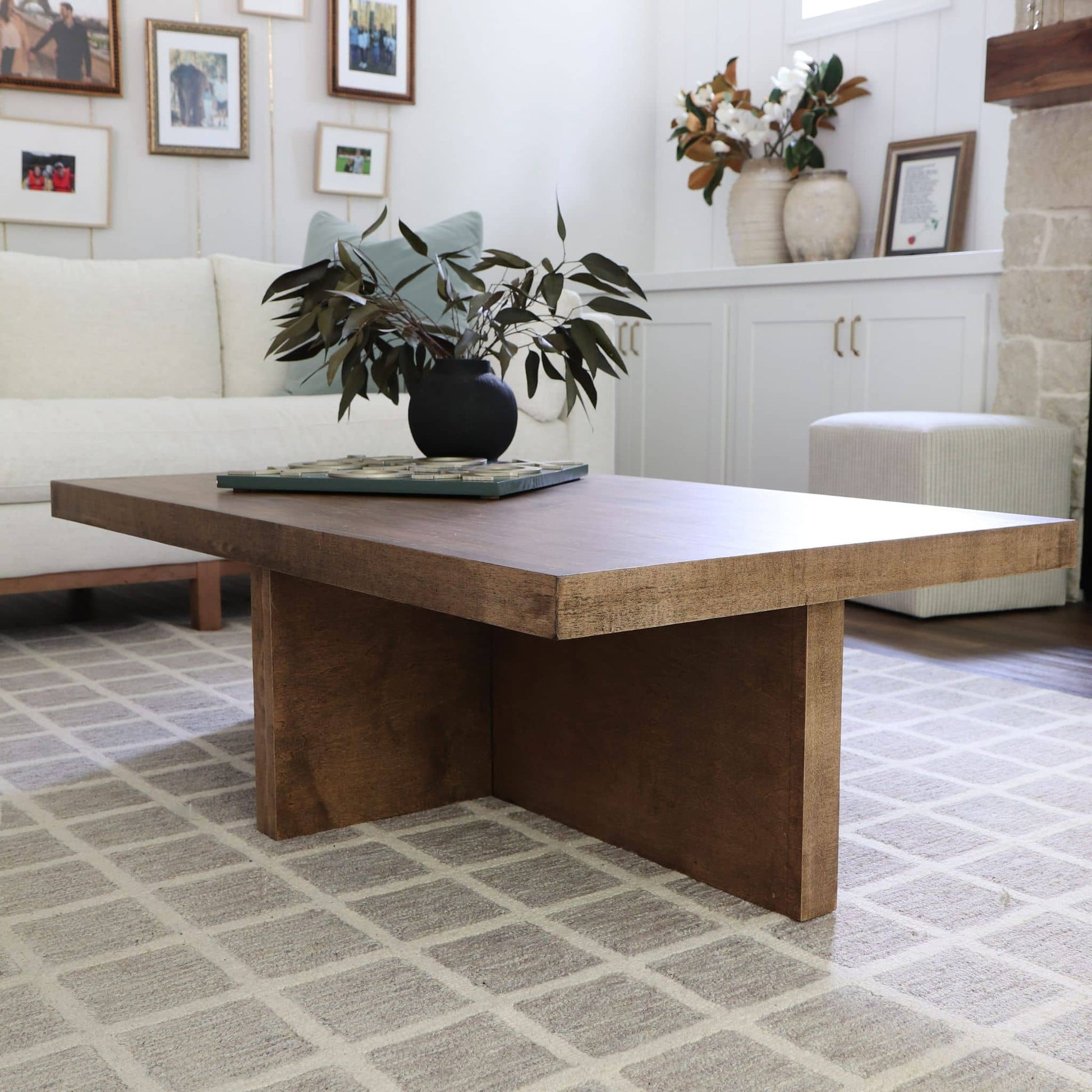 DIY coffee table stained in Dark Walnut 
