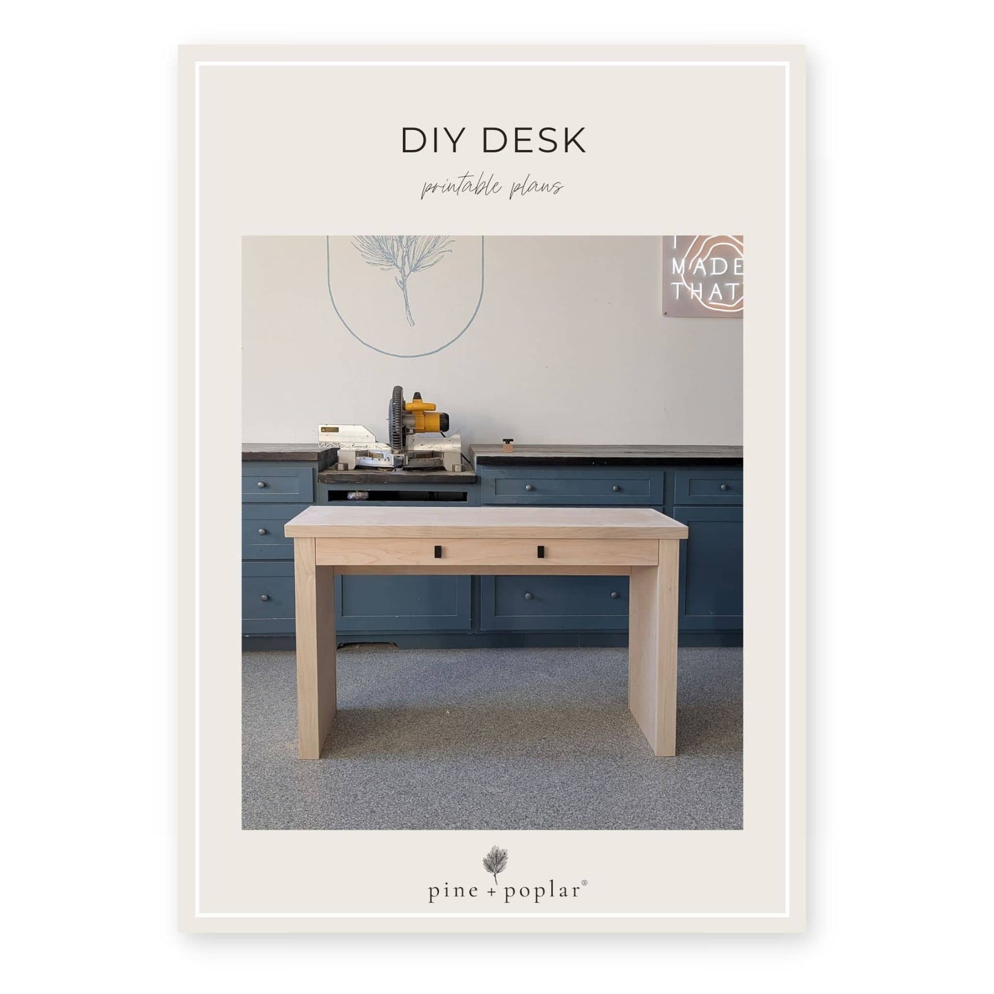 Modern Farmhouse Desk Printable Plans
