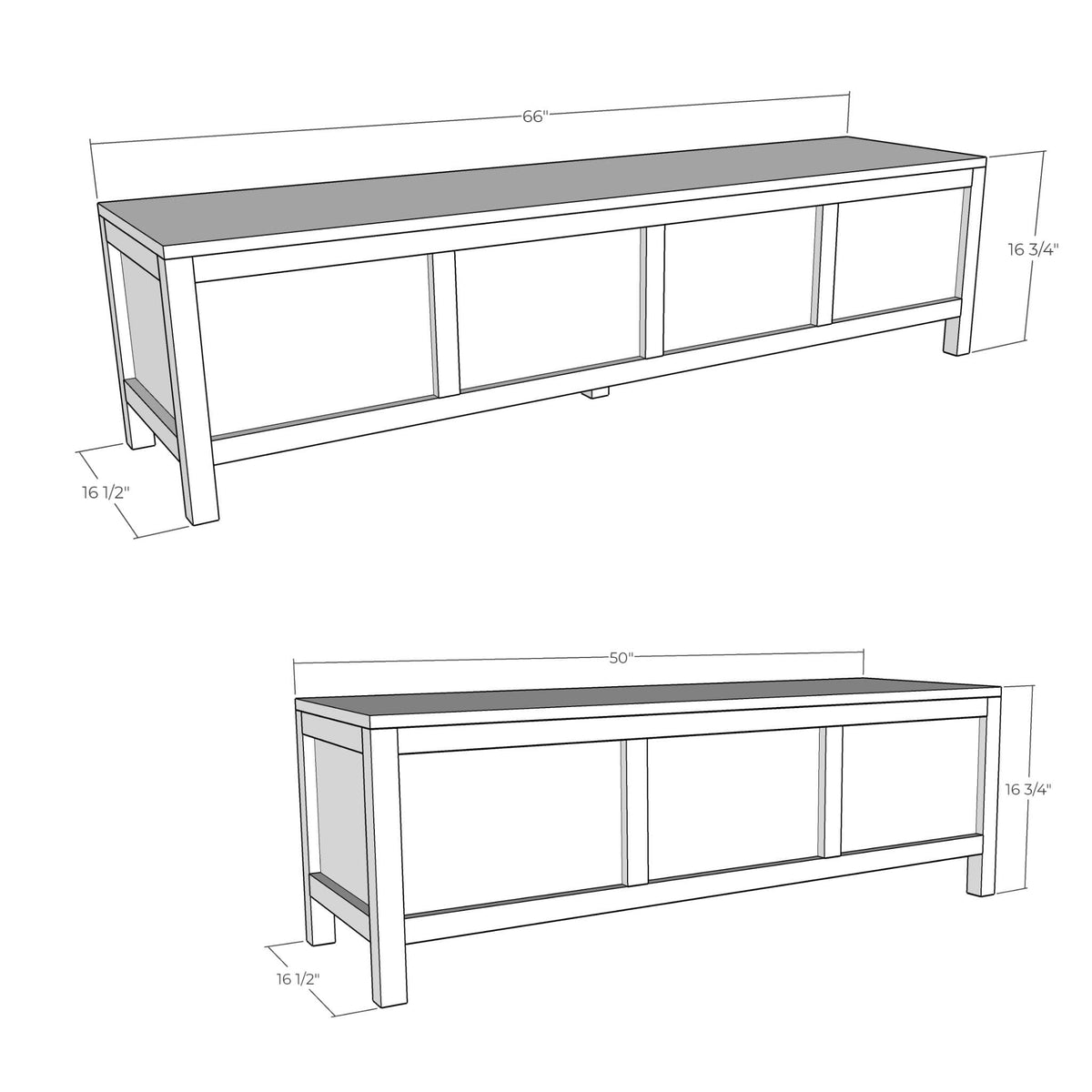 Storage Bench Drawing Storage Bench Printable Plans – Pine and Poplar