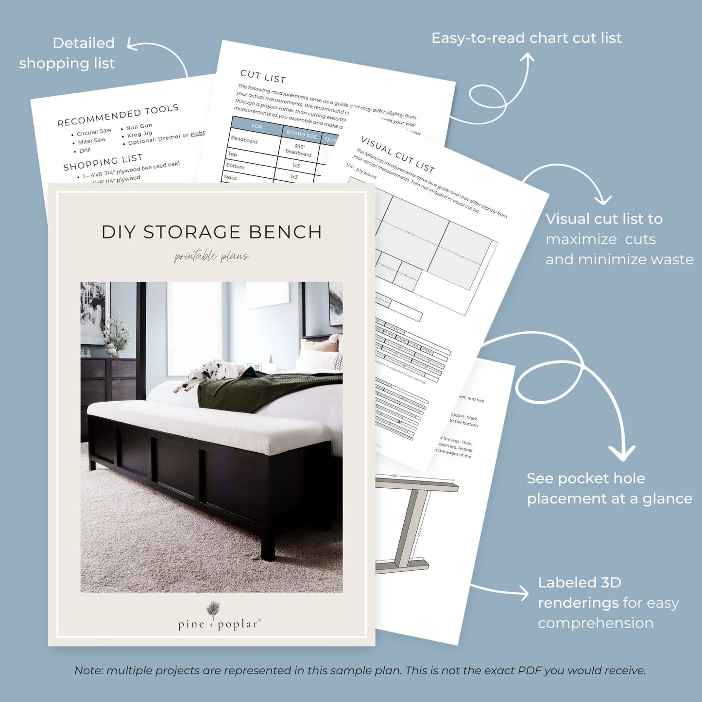 Storage Bench Printable Plans