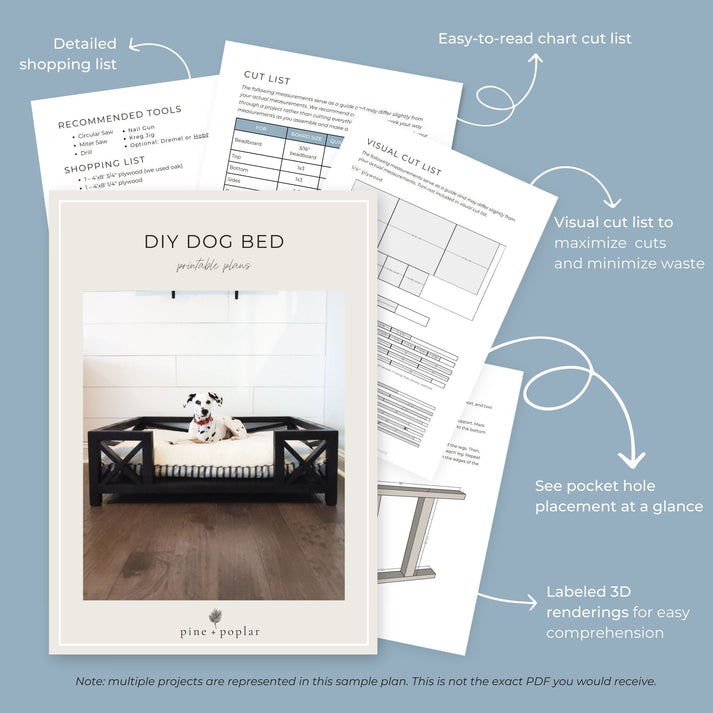 Dog Bed Printable Plans – Pine and Poplar