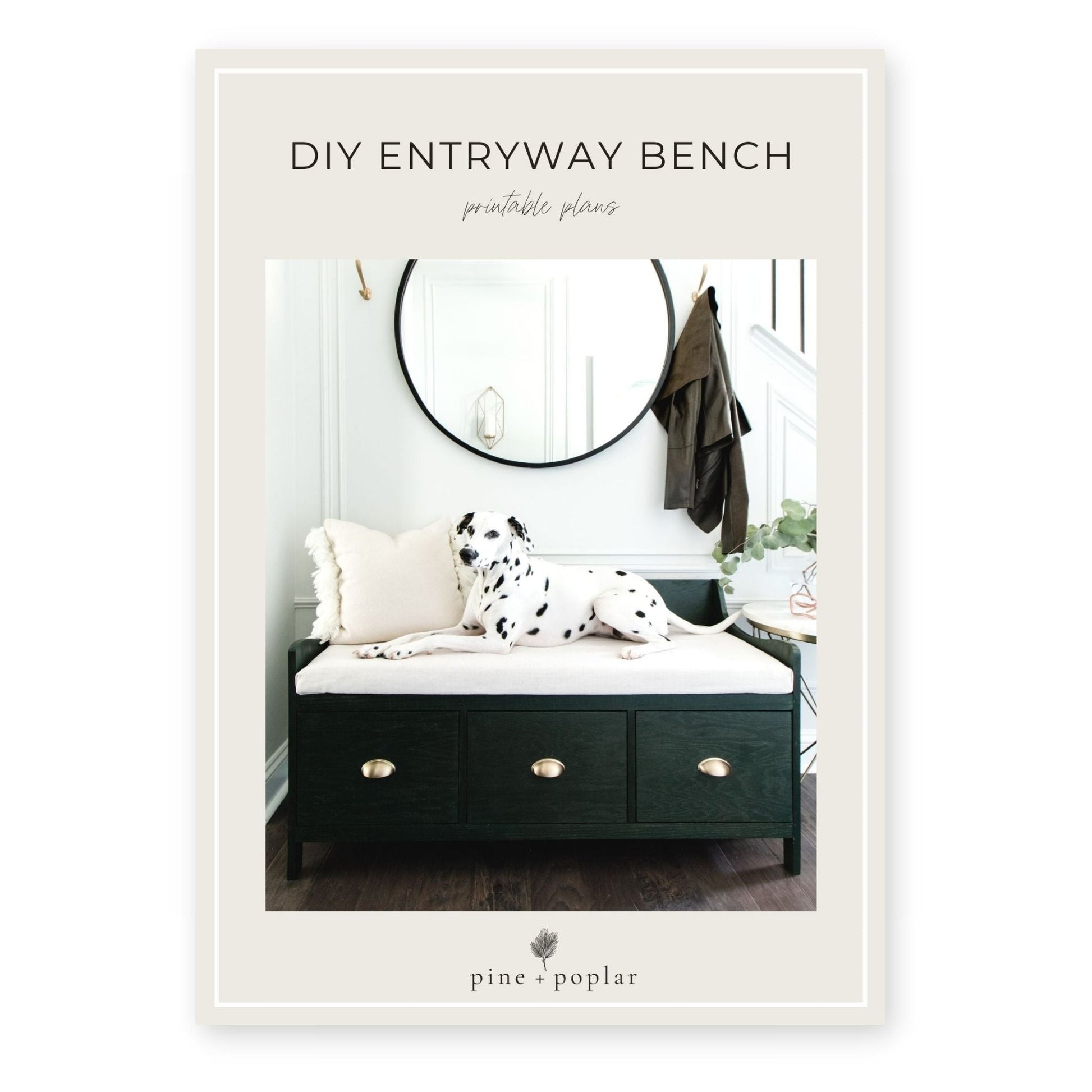 A detailed plan for constructing an Entryway Bench with Storage, combining seating with practical storage.