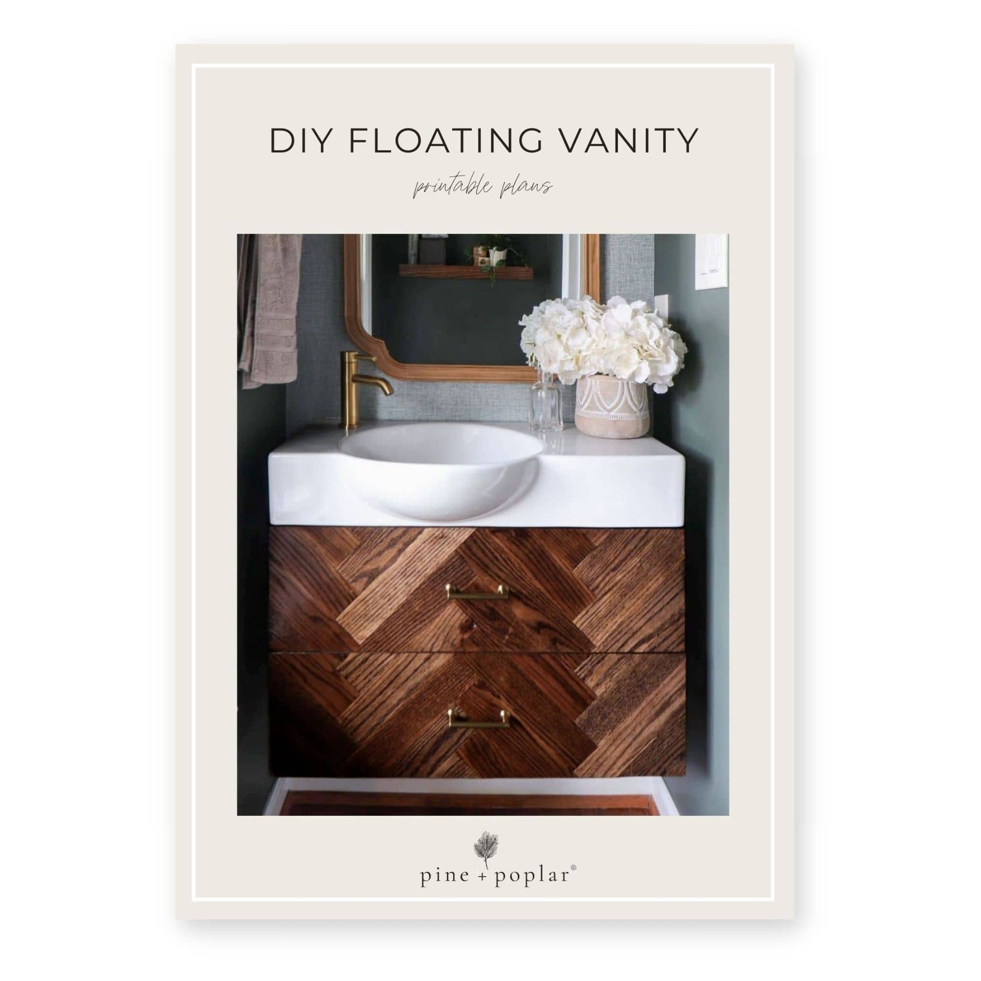 A plan for building a modern Floating Vanity, ideal for adding sleek storage to your bathroom.