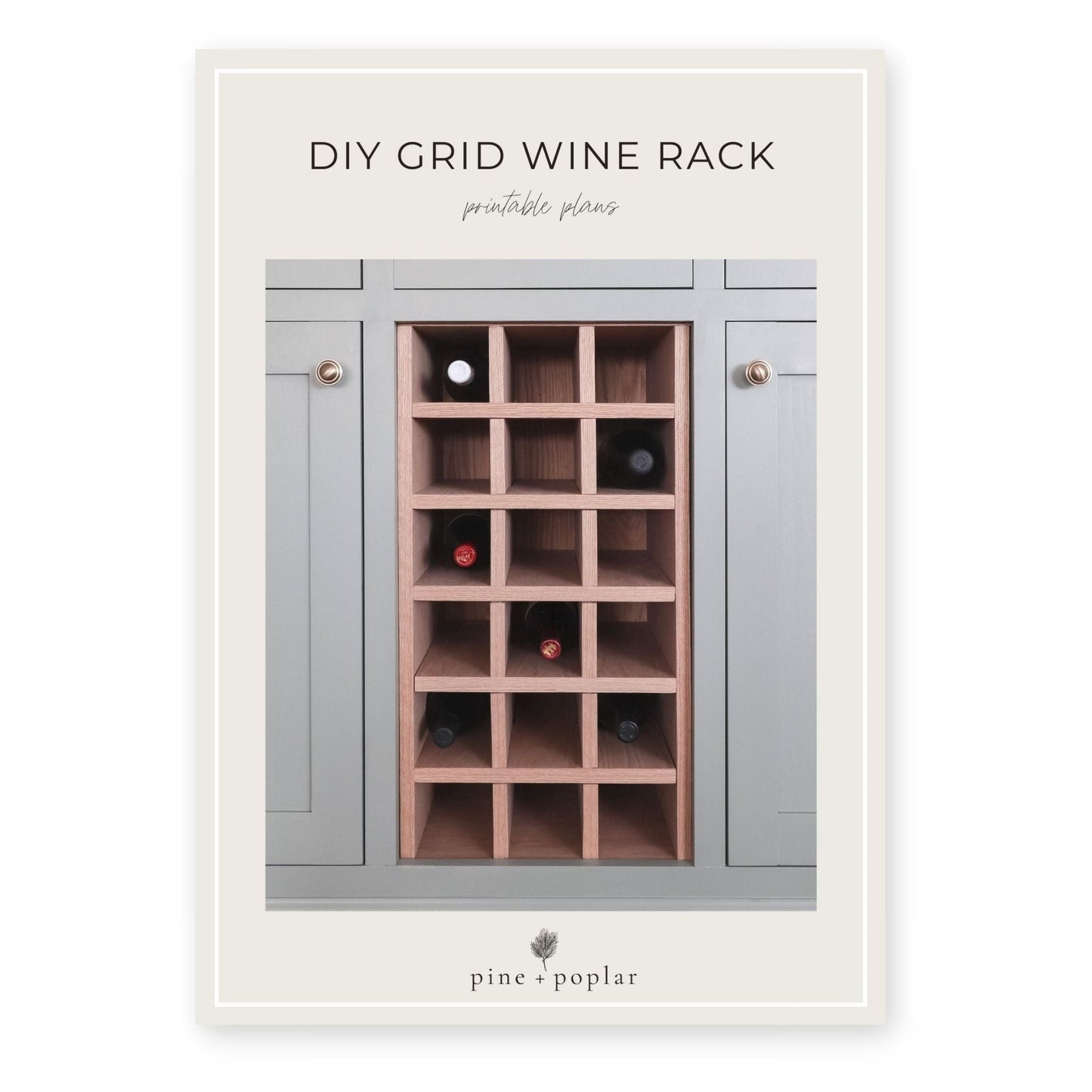 A detailed plan for creating a Grid Wine Rack, perfect for organizing and displaying your wine collection.