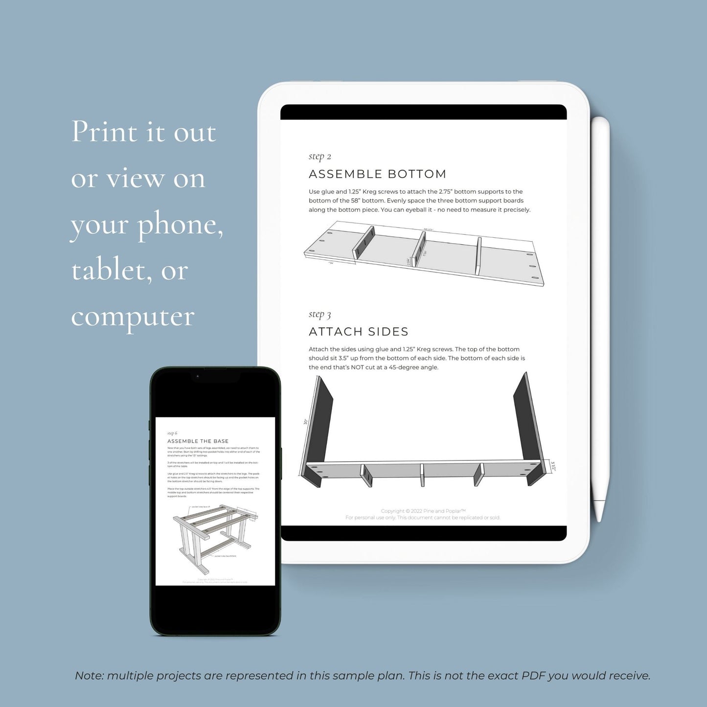 Mid-Century Modern Bookcase Printable Plans