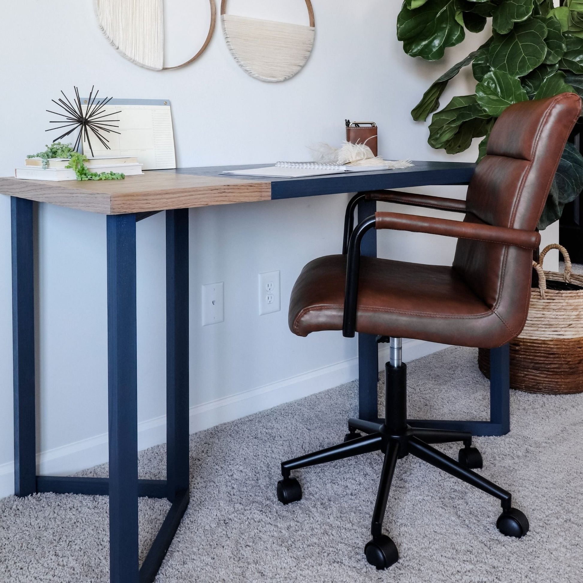 Modern Desk with leather desk chair