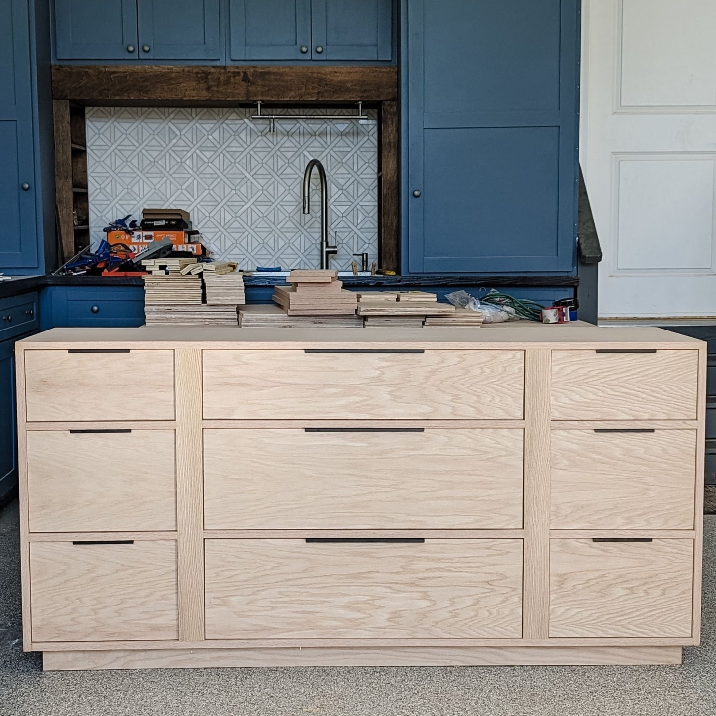 Modern Dresser in garage unstained