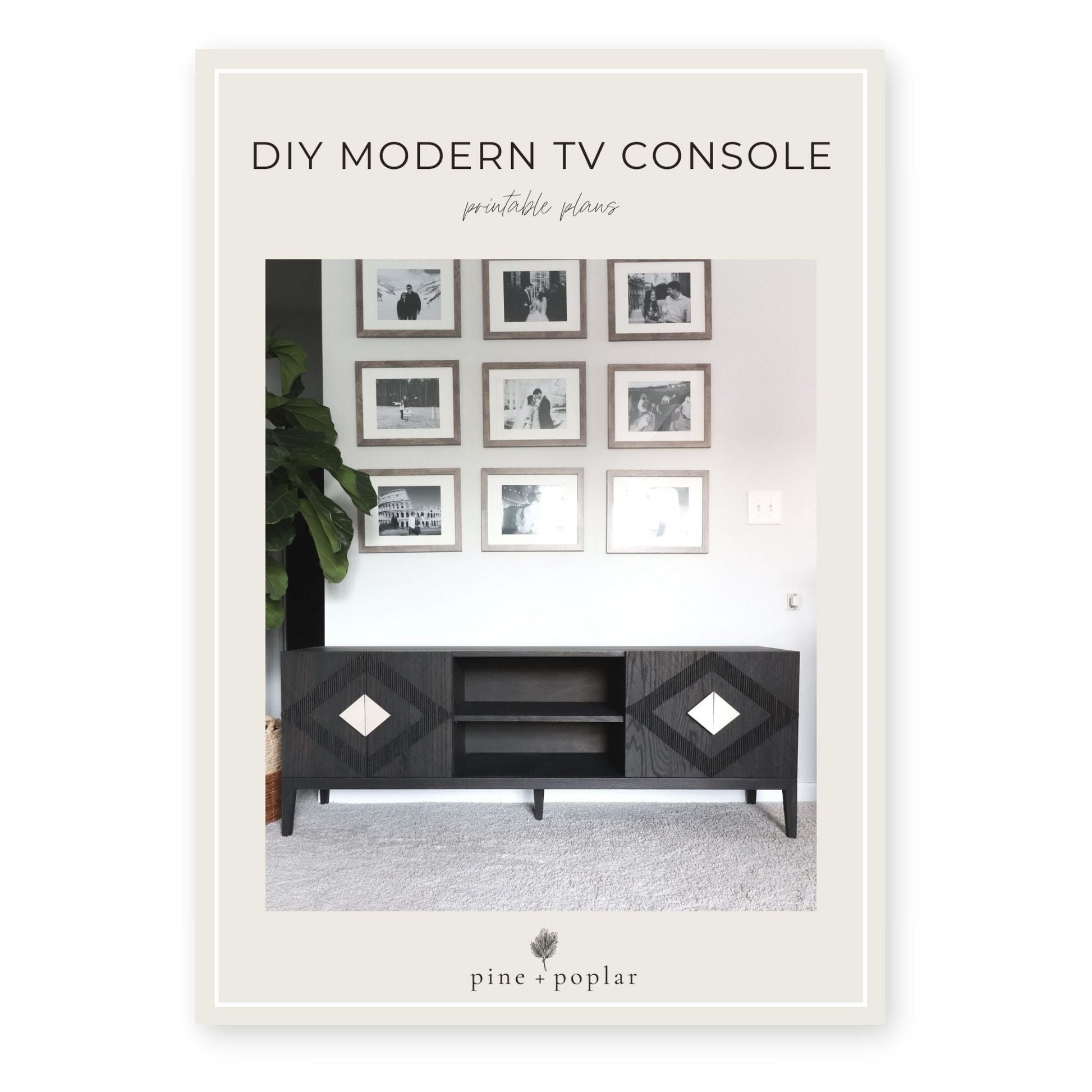 A plan for building a Modern TV Console, ideal for enhancing your living room with style and functionality.