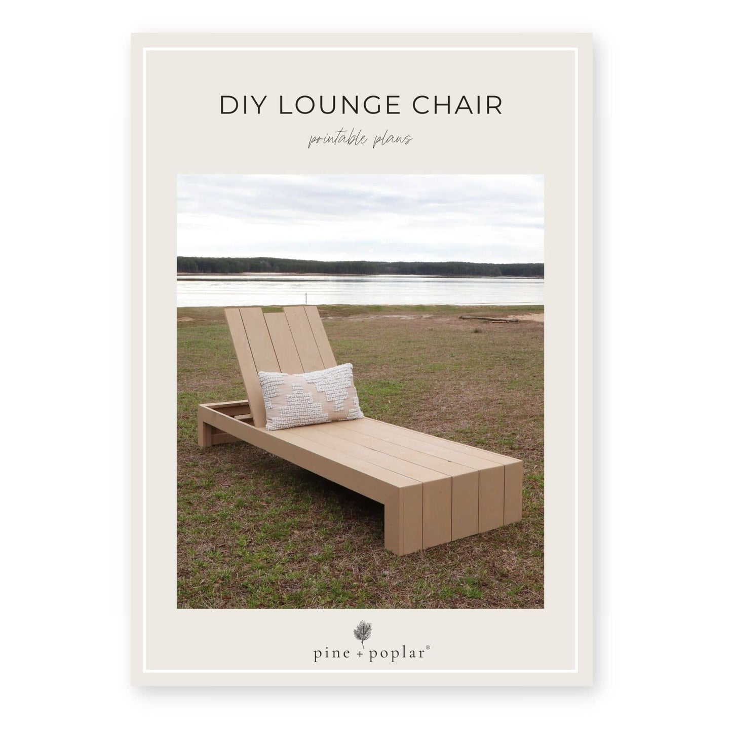 A printable plan for constructing an Outdoor Lounge Chair with an Adjustable Back, ideal for outdoor relaxation.