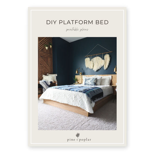 A plan for constructing a Platform Bed with Built-In Nightstands, combining sleek design with functional storage.