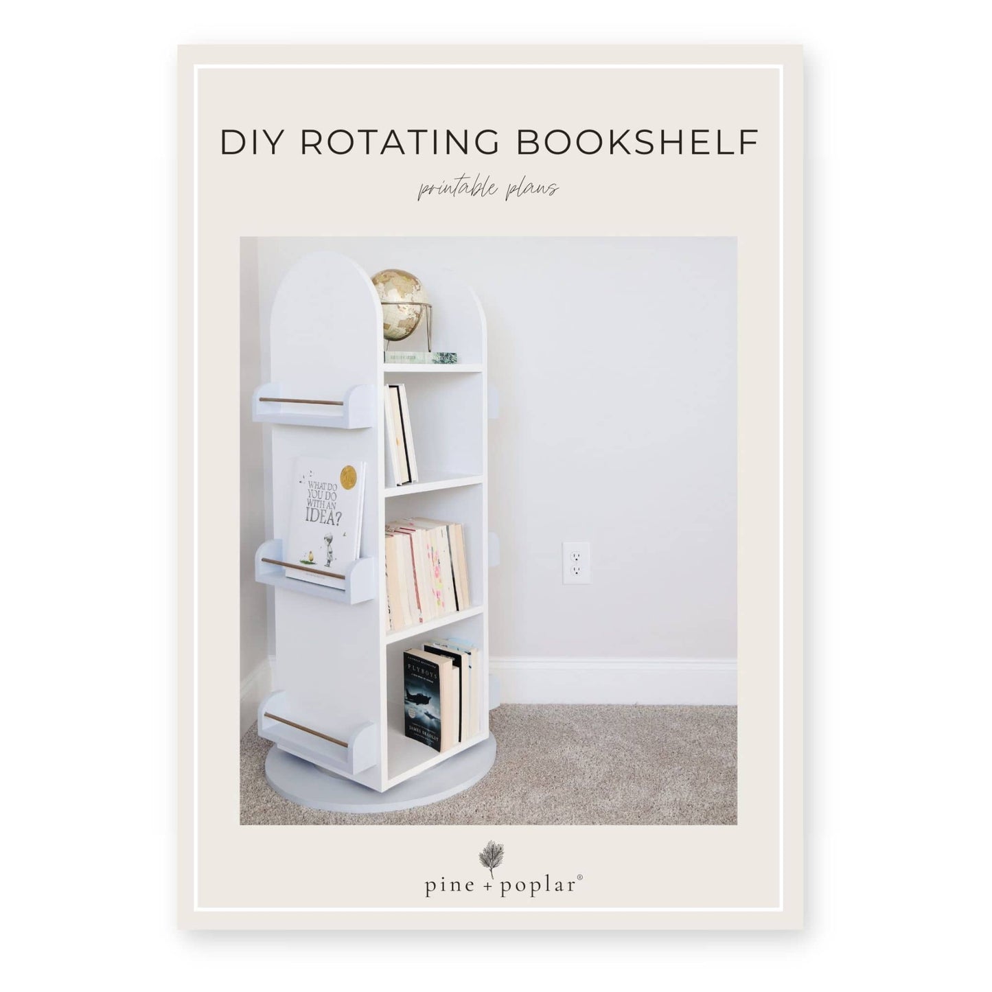 A printable plan for creating a Rotating Bookshelf, perfect for dynamic and space-efficient book storage.