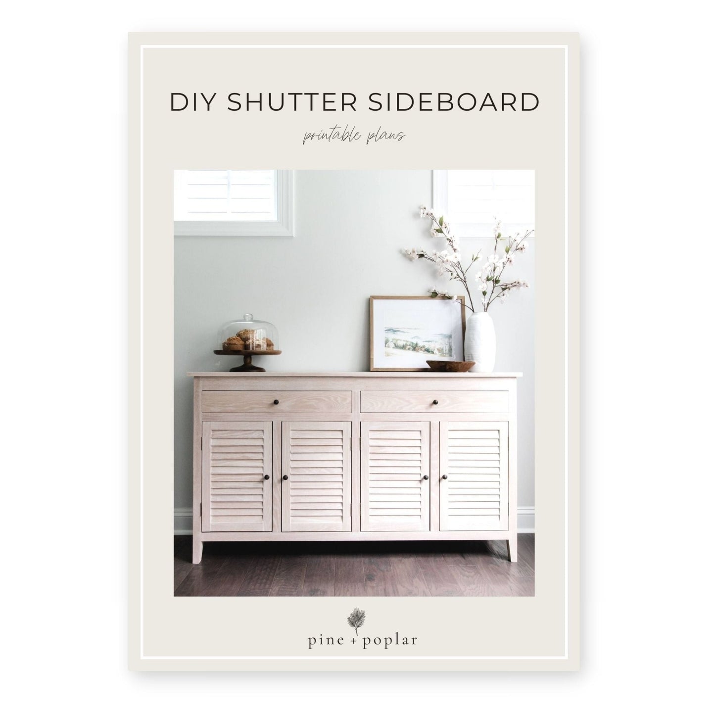 A detailed plan for building a Shutter Sideboard, ideal for adding rustic charm and storage to any room.