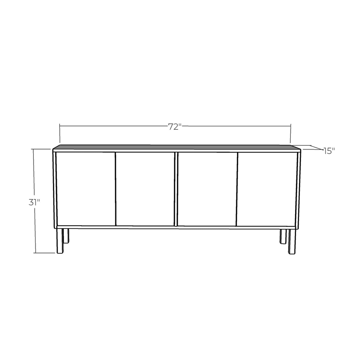 3D rendering of Sideboard with dimensions