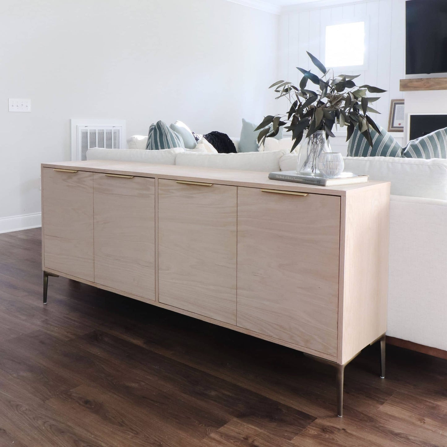 Sideboard in living room styled