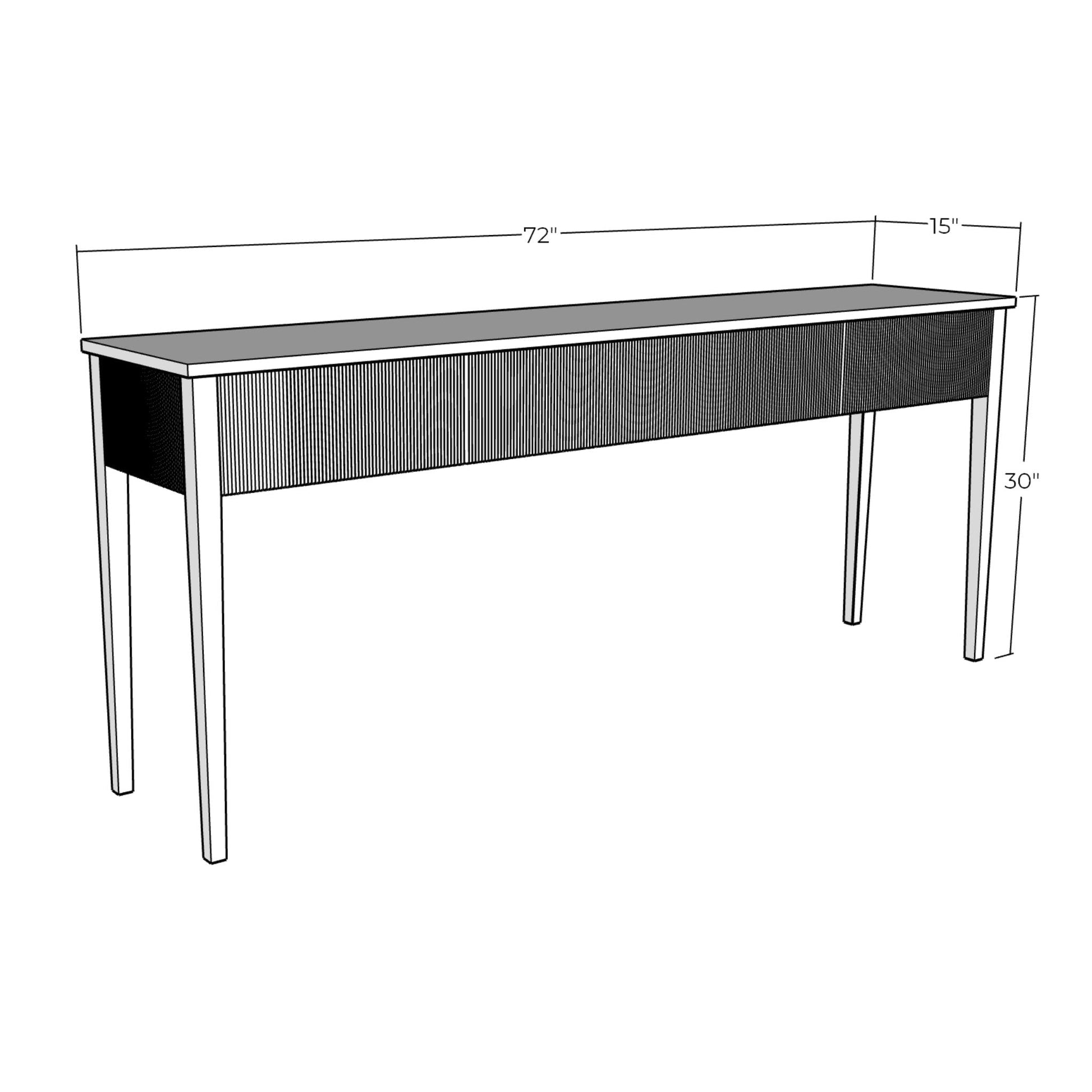 3D rendering of Sofa Table with dimensions