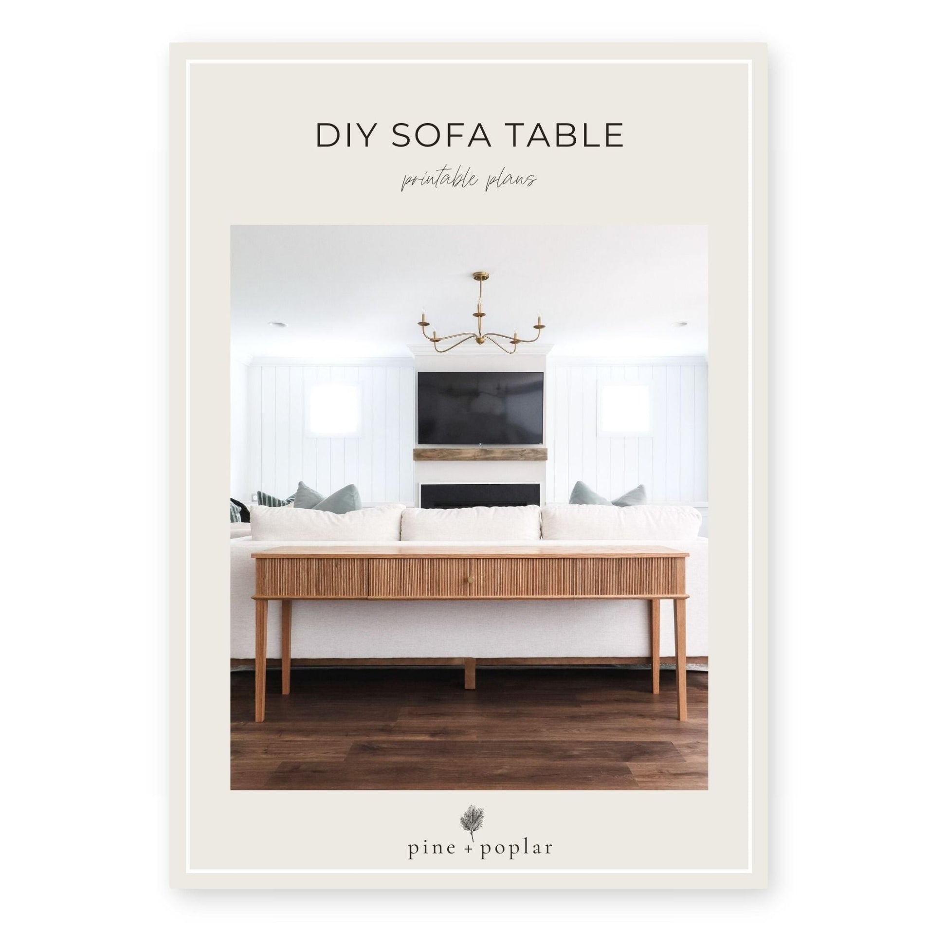 A detailed plan for creating a Sofa Table, ideal for adding surface space behind your couch.