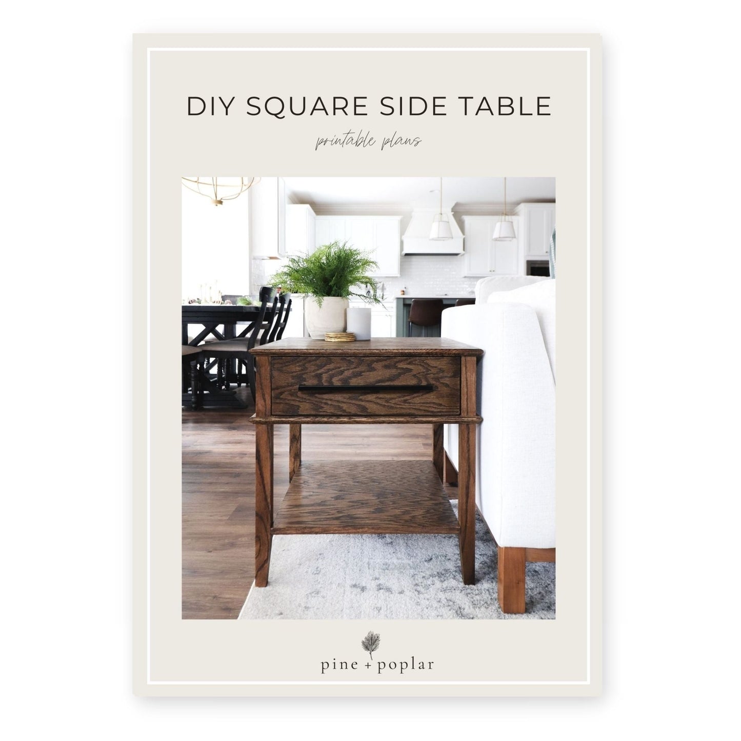 A plan for constructing a Square Side Table, perfect for use in any room needing a small, stylish table.