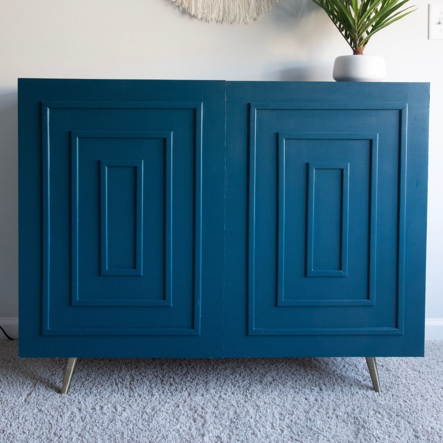 TV Lift Cabinet painted blue