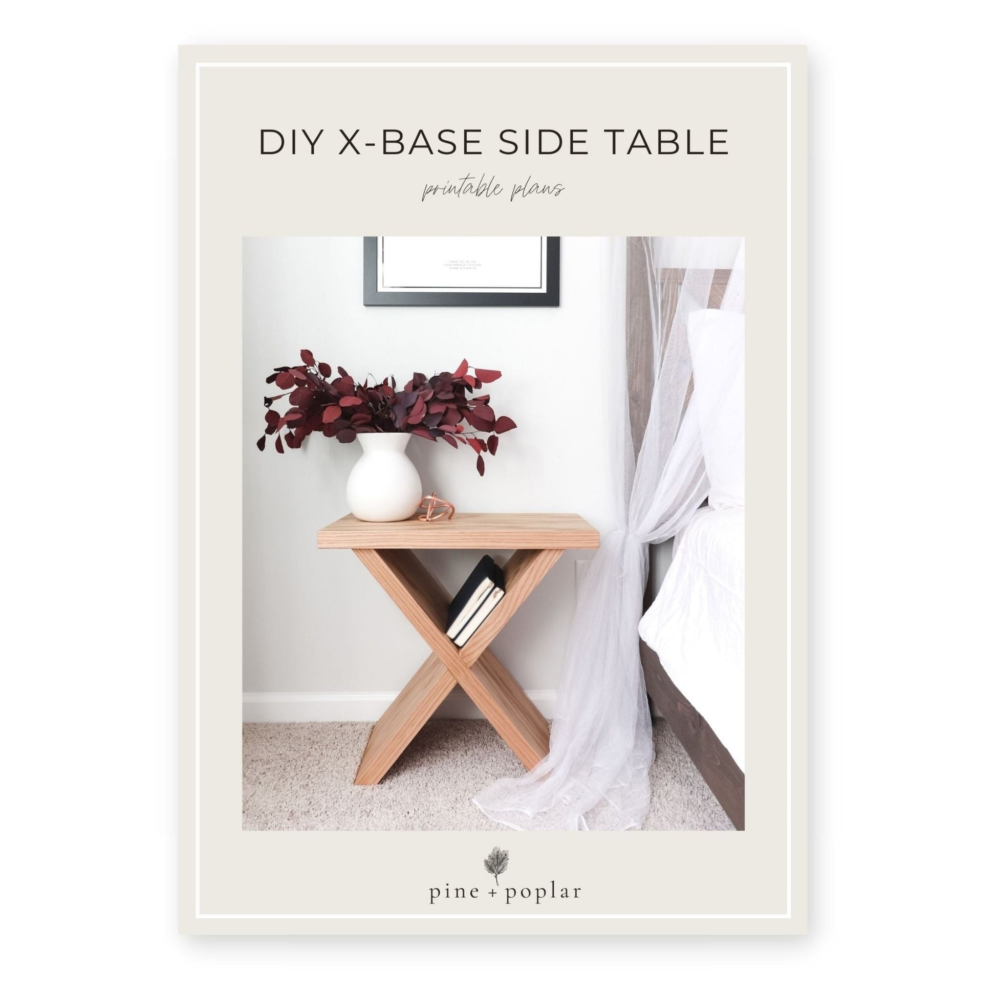 A plan for creating an X-Side Table, perfect for adding a rustic touch to your living space.