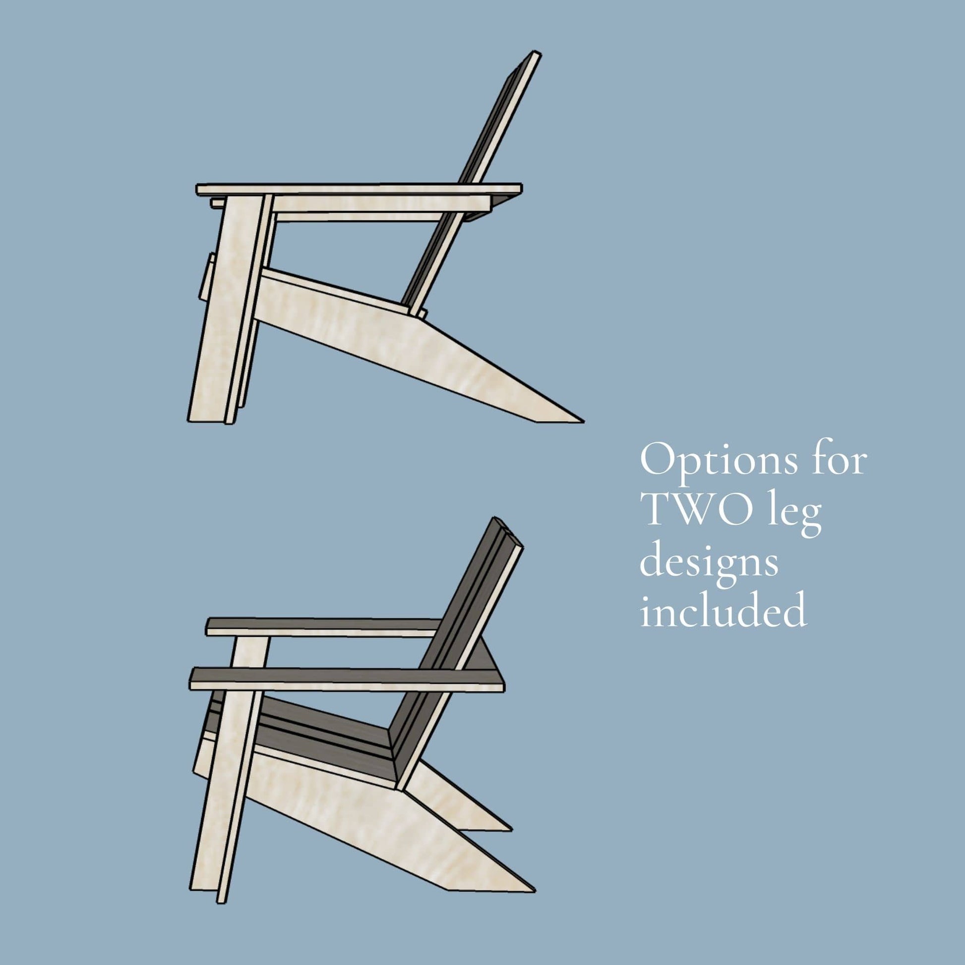 Modern Adirondack Chair Printable Plans – Pine and Poplar