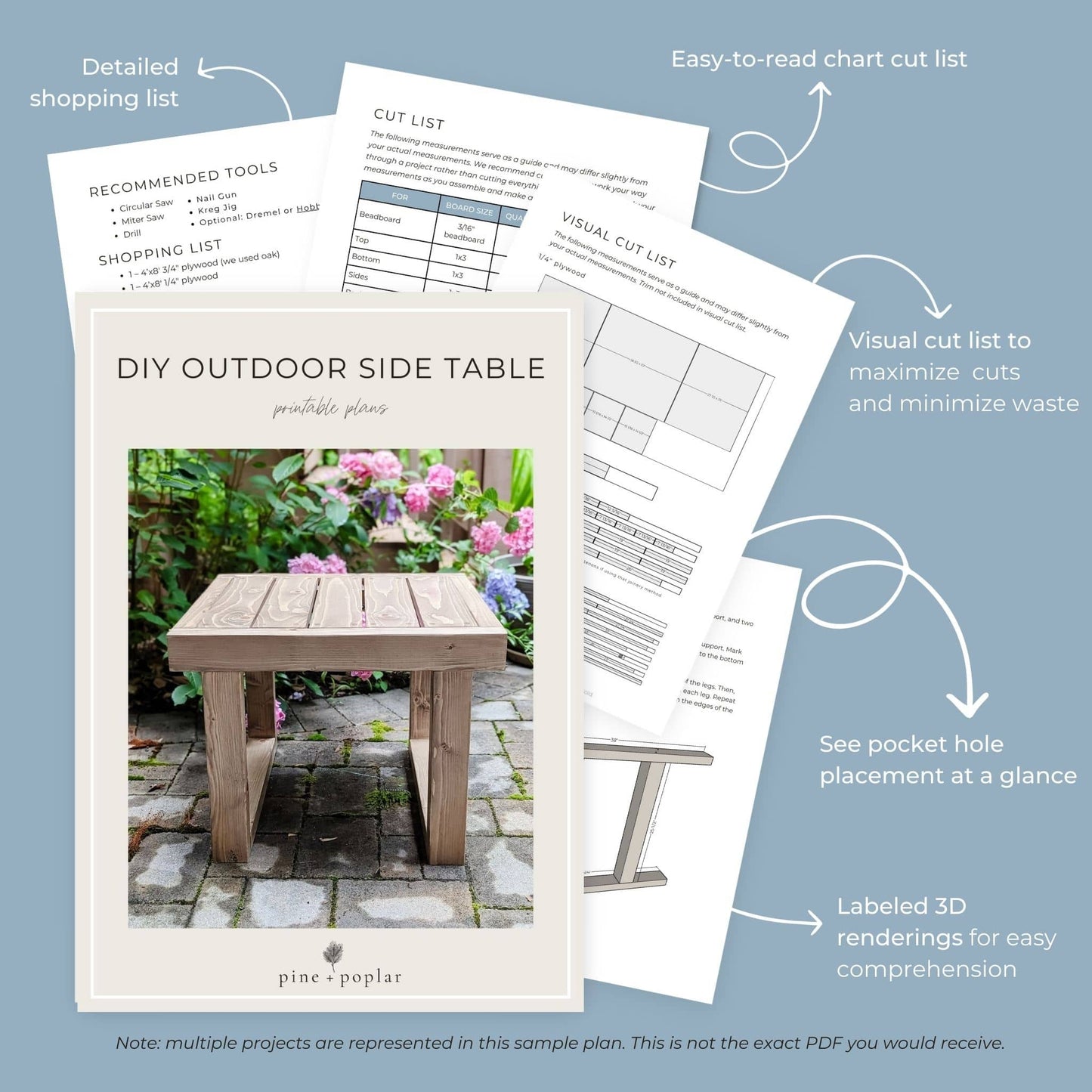 Outdoor Side Table Printable Plans